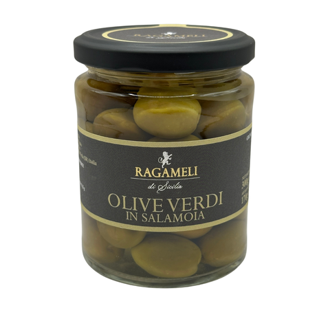 Olive Verdi in Salamoia – Grüne Oliven in Salzlake (300 g)