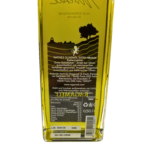 Michele Olio Extra Vergine di Oliva – Naturtrübes, kalt gepresstes Olivenöl aus Sizilien (500 ml)