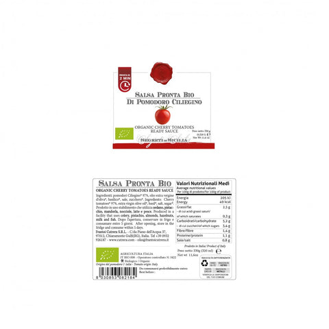 Salsa Pronta Bio di Pomodoro Ciliegino