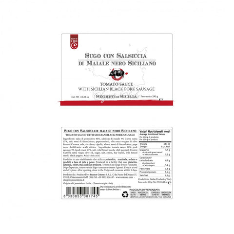 Sugo con Salsiccia di Maiale Nero Siciliano